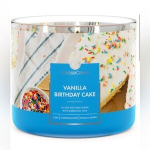 Goose Creek vanilla birthday cake 3 wick candle new/ fresh